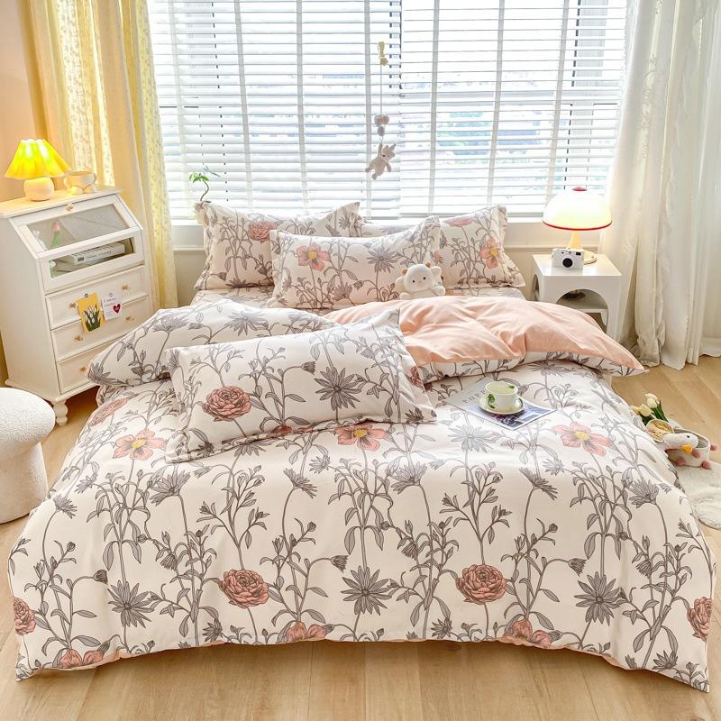 New Thickened and Ground Four-piece Set, Plant Yang Velvet Student Dormitory Three-piece Set, Bedding, Bed Sheet Quilt Cover