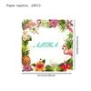 Hawaii Flamingo & Turtle Leaf Cartoon Animal Birthday Napkin Set