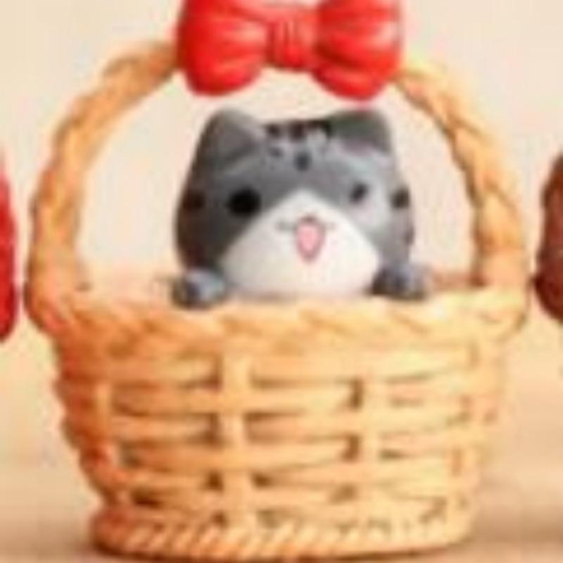 

Бамбуковая корзина с плоским дном Маленький кошачий мох Микро-ландшафт Декоративный предмет Фигурка Материал для суккулентов Аксессуар No. 3