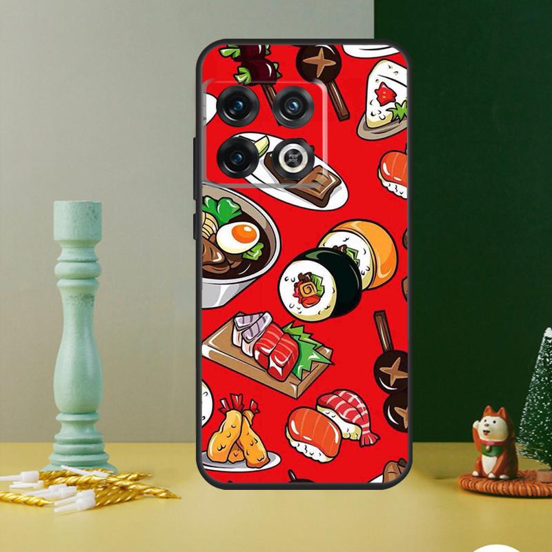 Kawaii Sushi Pattern Phone Case For OnePlus 13 13R 12 12R 11 9 10 Pro 8T 9RT 10T 10R Nord 4 CE 2 3 Lite N20 N30