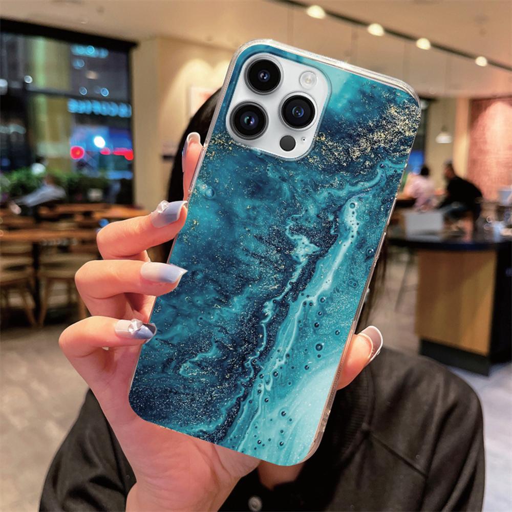 For Apple iphone 12 Pro Max 14 13 Plus Clear Cover Transparent for Artistic Pink Marble White Brown Leopard Print Phone Case TPU