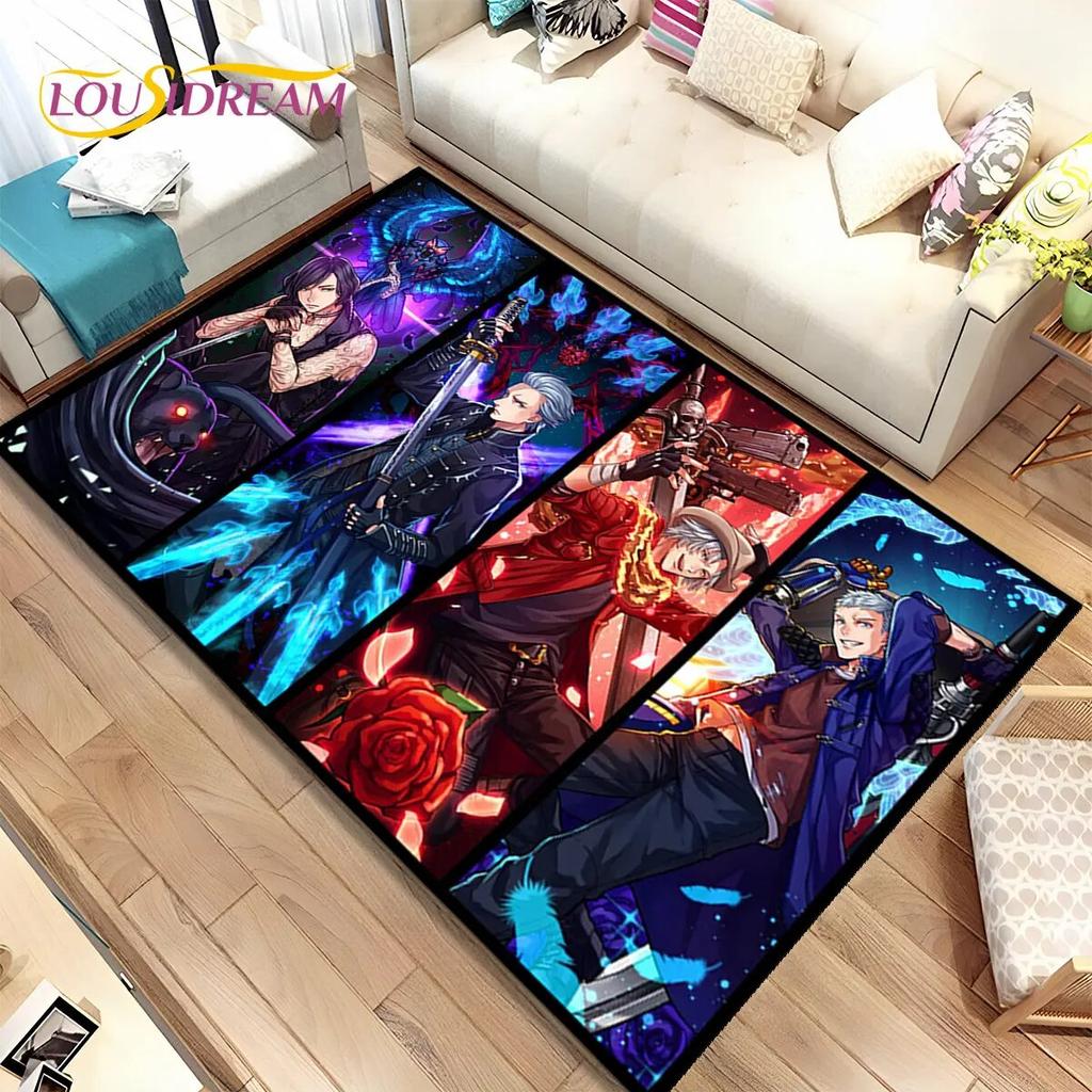 3D HD D-Devil May Cry DMC Game Gamer Area Rug,Carpet Rug for Home Living Room Bedroom Sofa Doormat Decor,kids Non-slip Floor Mat