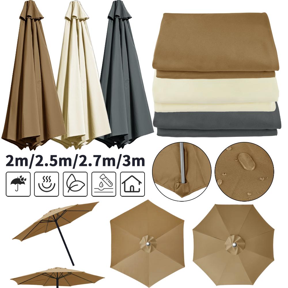 Waterproof Replacement Umbrella Cloth 2/3M Patio Parasol Cover UV-Anti Canopy Cover Replacement Parasol Cover for Balcony Garden