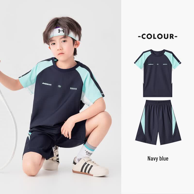Duoduo Home 2026 Summer Boys' Color Block Mesh Quick-Dry Sports Set