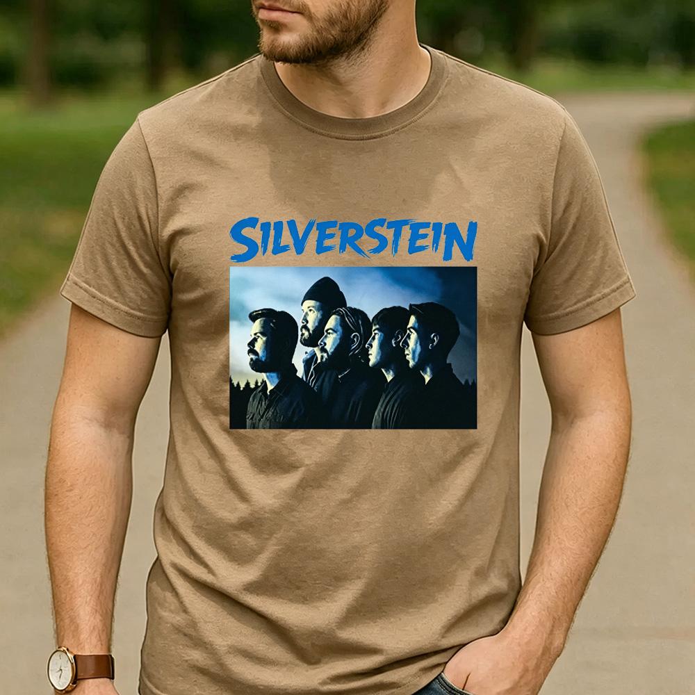 Silverstein Out Of This World Baumwoll-T-Shirt Post-Hardcore Band Grafik Unisex Kurzarm Lässig Streetwear Tägliche Musik Oberteile
