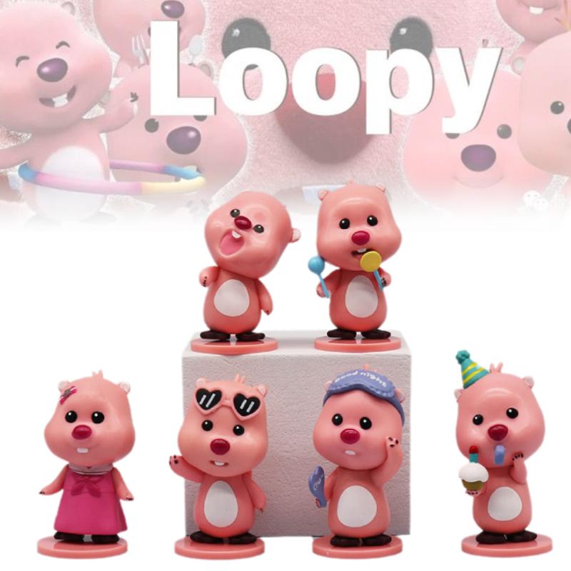 Pvc Loopy Figures Toy Models Action Figurines Display Statues 6pcs Collect