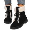 2025 new snow boots women's flat heel Korean version of Martin boots winter cotton short boots women's cotton shoes large size