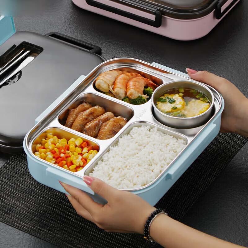 

NHZHIW 304 Stainless Steel 5-Compartment Lunch Box