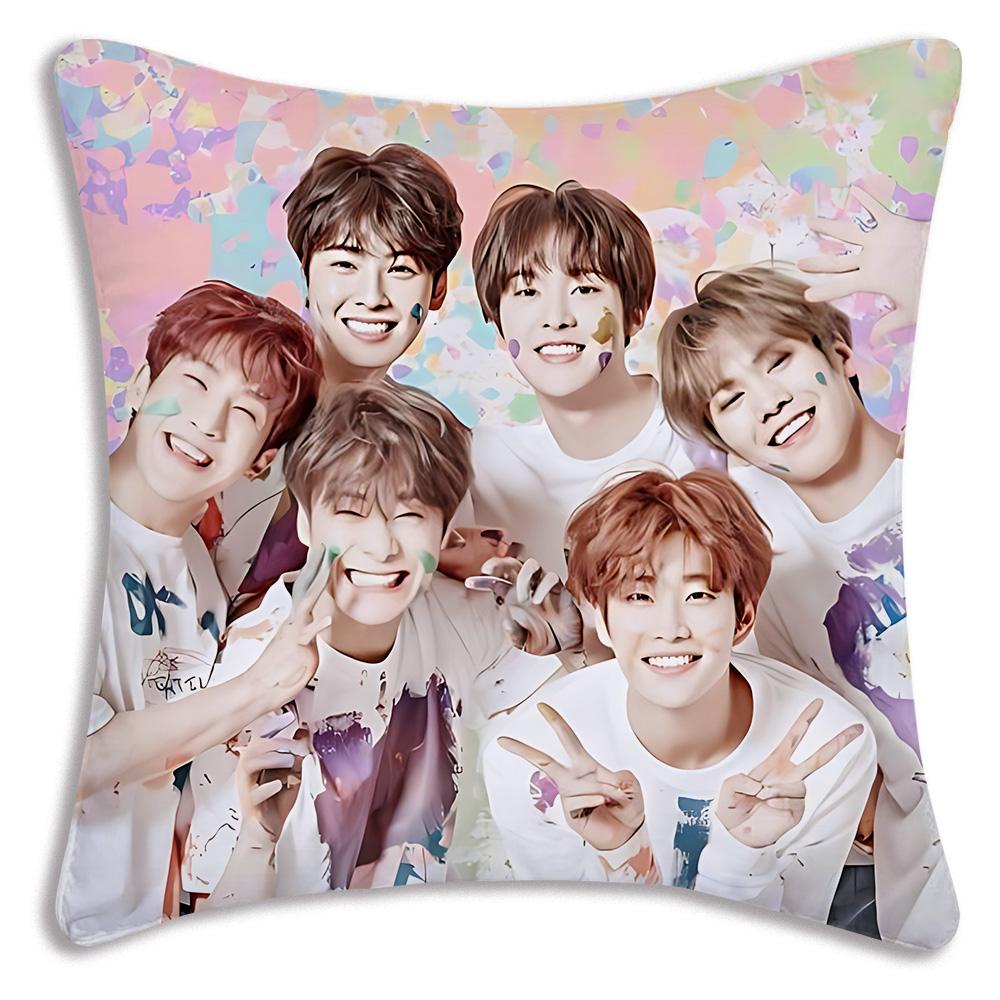 Cool Fashion Singer Korean Wave Pillow Covers Cartoon Sofa Decorative Home Double-sided Printing Short Plush Cute Cushion Cover