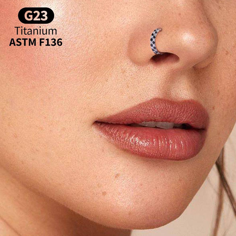 Titan-Hoop-Clicker-Set Helix Tragus Septum Conch Vertikal Anatomie Stack Nase Lippenring Scharnier Segment Piercing Körperschmuck