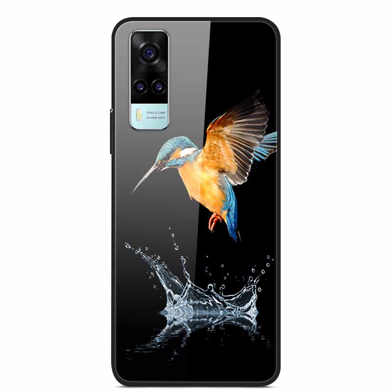 For vivo Y53S 4G Case Y31 2021 Tempered Glass Hard Back Case for vivo Y31 2021 Phone Cover Cat Bumper Fundas Capa For vivoY53 5G