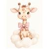 Poster Little Giraffe On a Cloud Poster Little Giraffe On a Cloud, 30X40 Cm, Gold Aluminum Frame, 230 Gsm Matte Paper