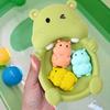 4-Piece set of non-porous design bathroom toys, cute seal and hippo shaped bathtub toy set, floating bathtub toys, bathroom games