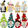 Festival Series Positive Energy Crochet Christmas Santa Gnome Handmade Knitted Doll with Encouragement Card Mini Desk Decor Gift