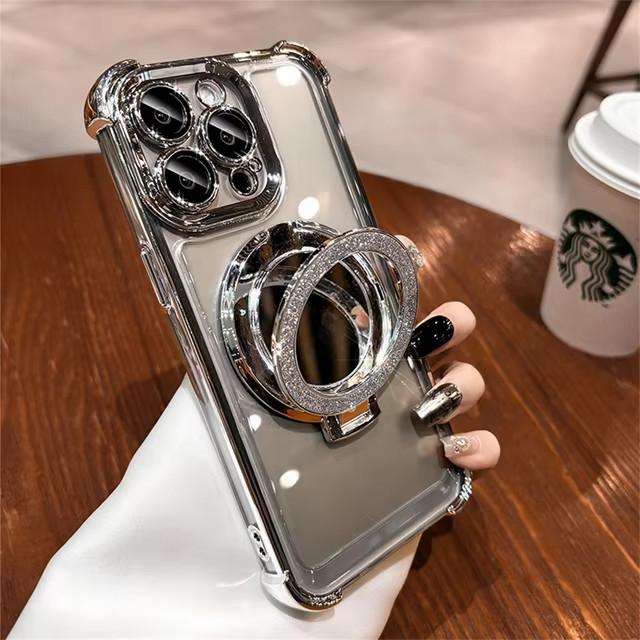 

Противоударный прозрачный зеркальный чехол с магнитной подставкой для Samsung S25 S24 23 S22 S21 Ultra Plus FE A17 A07 A06 A56 A36 A16 A55 A35 A25 A15 A54 A53 A14 Samsung Note 20 Ultra серебряный