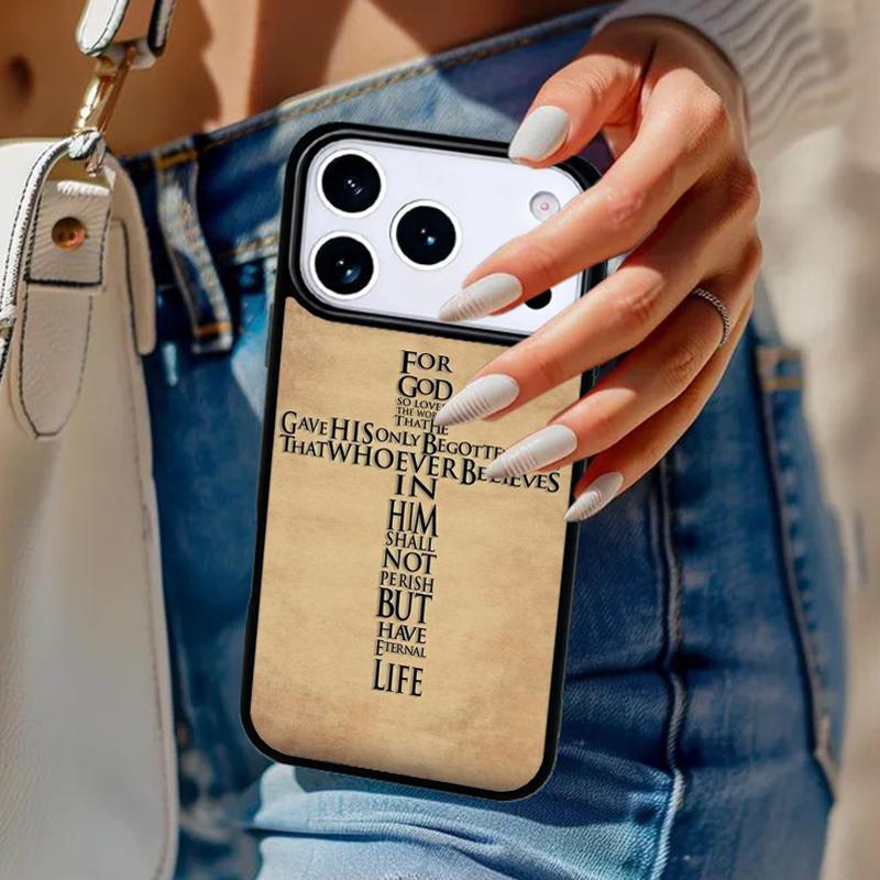 Bibelvers Jesus Christus Christliches Handyhülle Für iPhone 17 Air 14 15 13 12 Max Hülle Für Apple 16 16e 11 Pro Max Plus