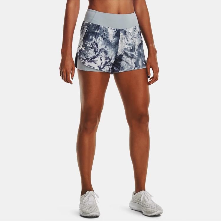 Under Armour Training 2-in-1 Printed Shorts Women bottoms Harbor-Blue 1379017-465