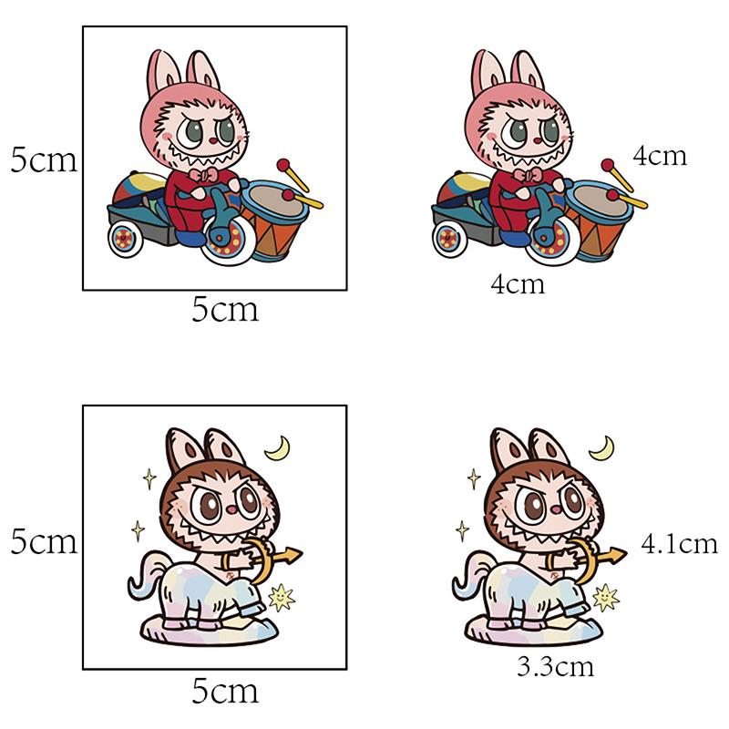 20Pcs/Set Cartoon Labubu Temporary Disposable Tattoo Stickers Cute Children Waterproof Tattoo For Kids Funny Birthday Gift