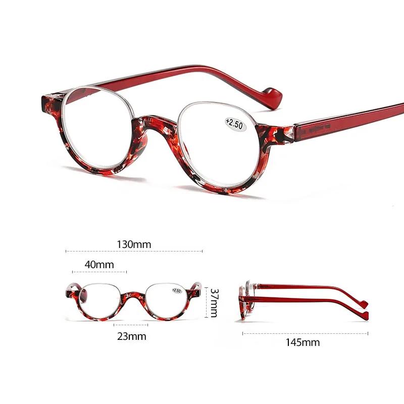 Men Women Fashion Luxury Round Half Frame Reading Glasses Ultra-Light Far-Sighted Glasses New Retro Blue Light Blocking Glasses