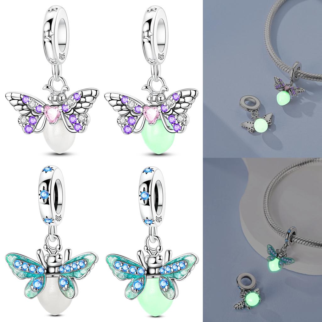 Glücksklee Charms Perle Original 925er Silber Eingelegt Rosa Zirkonia Niedliche Haustiere Anhänger Passend Armband Schmuck Liebhaber Geschenk