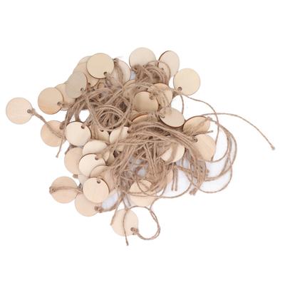 50 Stück Weinflaschenanhänger Mode Einfach Rund Holz DIY Bastelarbeiten Weinflasche Tasse Kleine Anhänger