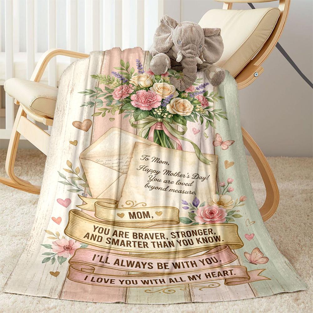 Mother's Day Love Blanket Suitable for Sofas,travel, Living Rooms Also a Good Gift for Friends and Family Suitable for All Seasons.