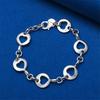 925 sterling silver 8-inch exquisite heart-shaped bracelet, fashionable women's wedding jewelry, party accessories