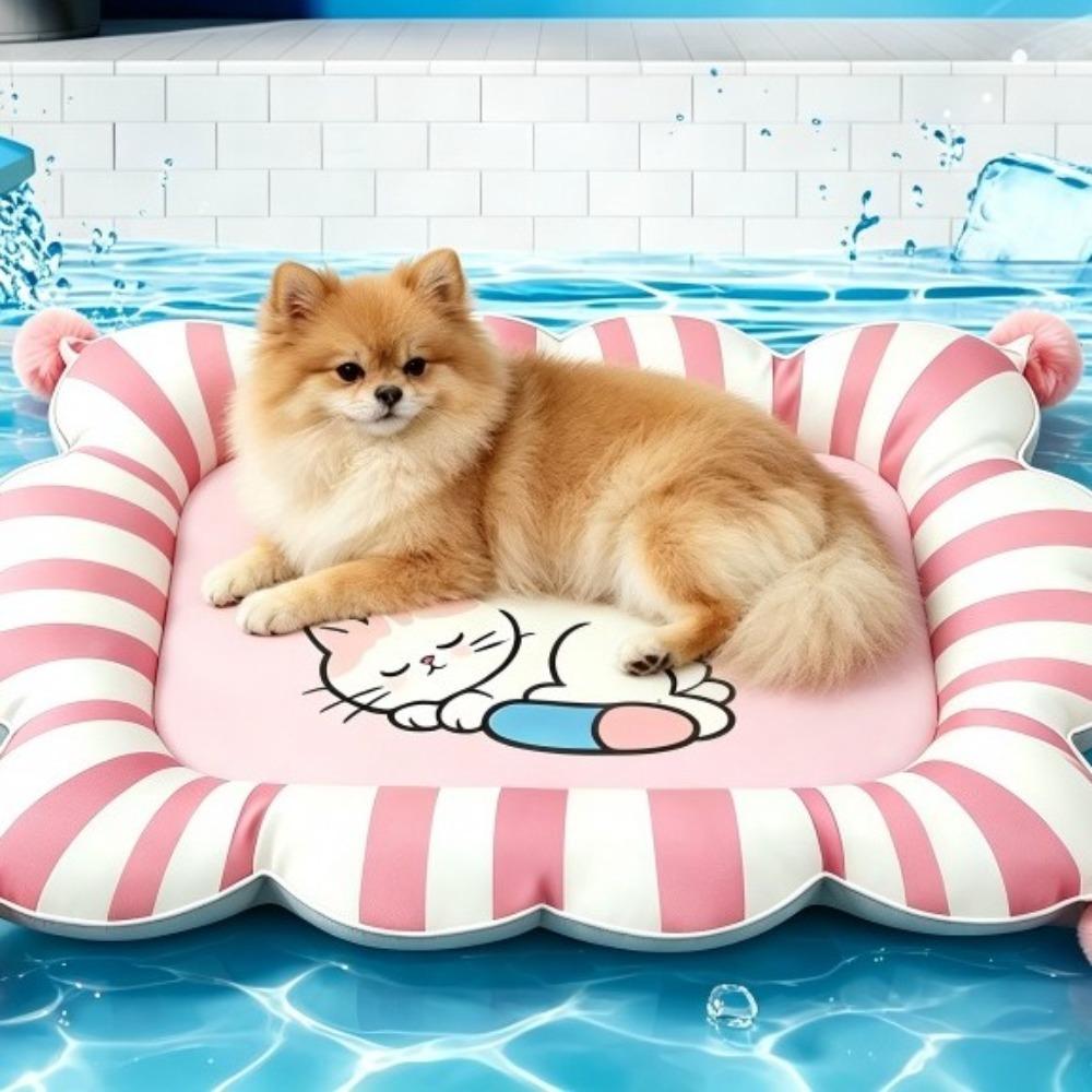 Double-Sided Ice Silk Pet Bed Wear-Resistant Dog Sleeping Mat Cute Pet Cooling Mat Hot Weather