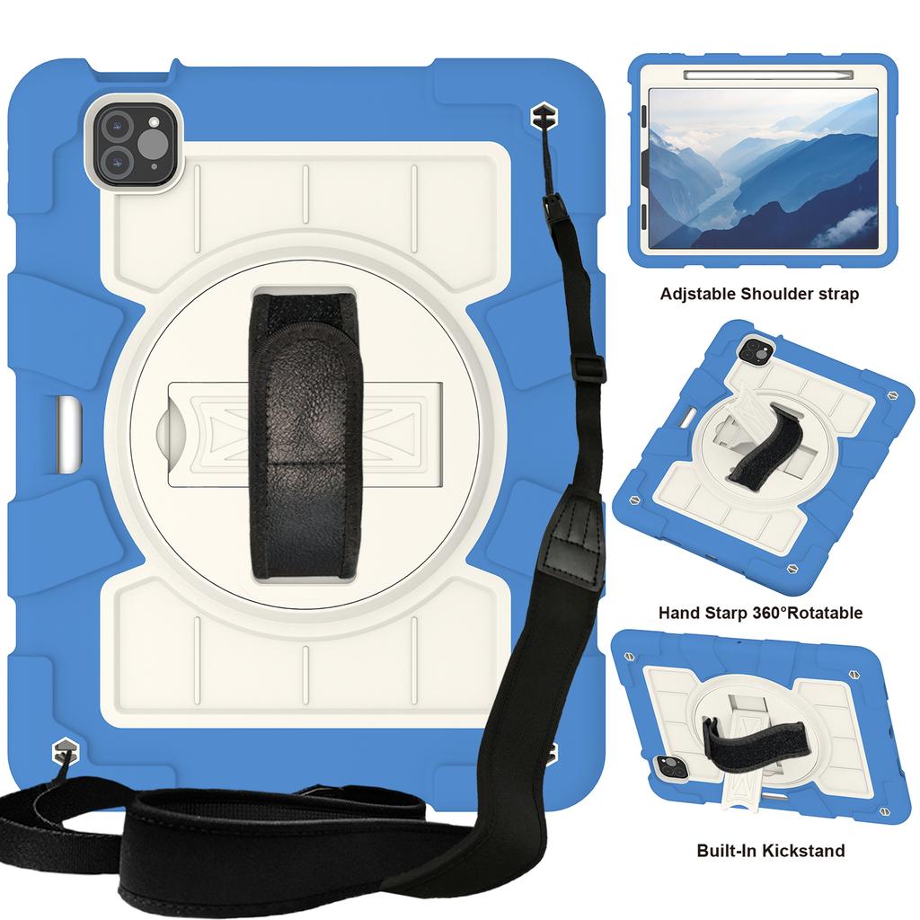 360 Rotating Case Universal for IPad Pro 11 2018 2020 2021 2022 Air 4 5 10.9 Kickstand Cover Shockproof with Hand Shoulder Strap