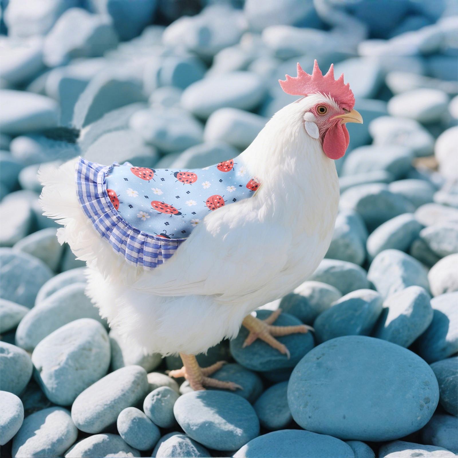 

Fruit & Design Vest for Pet Chickens Elastic Lace Chest Back for Chickens Ducks one size синий