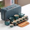 Black Pottery Kung Fu Tea Set Side Pot Household Outdoor Travel Gift Set Portable Simple Japanese Set