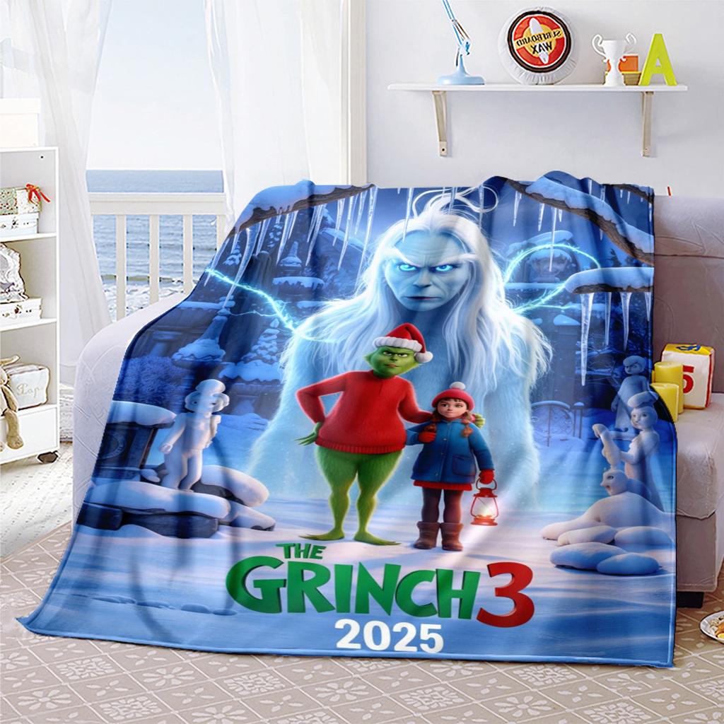 Christmas Gift Comedy Movie How the Grinch Stole Christmas blanket home warming, four season bed decoration sofa cover flannel throwing blanket K20