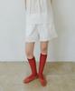 Mais Lace Trimming Banding Shorts / White