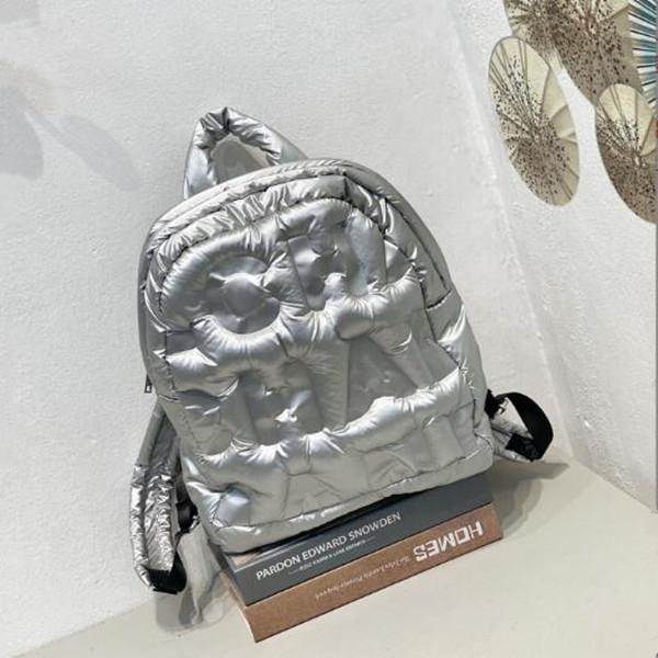 

Женский рюкзак, пуховый рюкзак с буквенным принтом, осенне-зимний модный хлопковый однотонный школьный рюкзак большой вместимости One Size