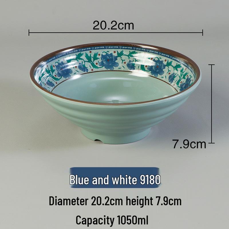 Melamine Ramen Bowl: Porcelain-Like, Large Mala Tang Soup & Noodles Bowl for Wontons & Luosifen