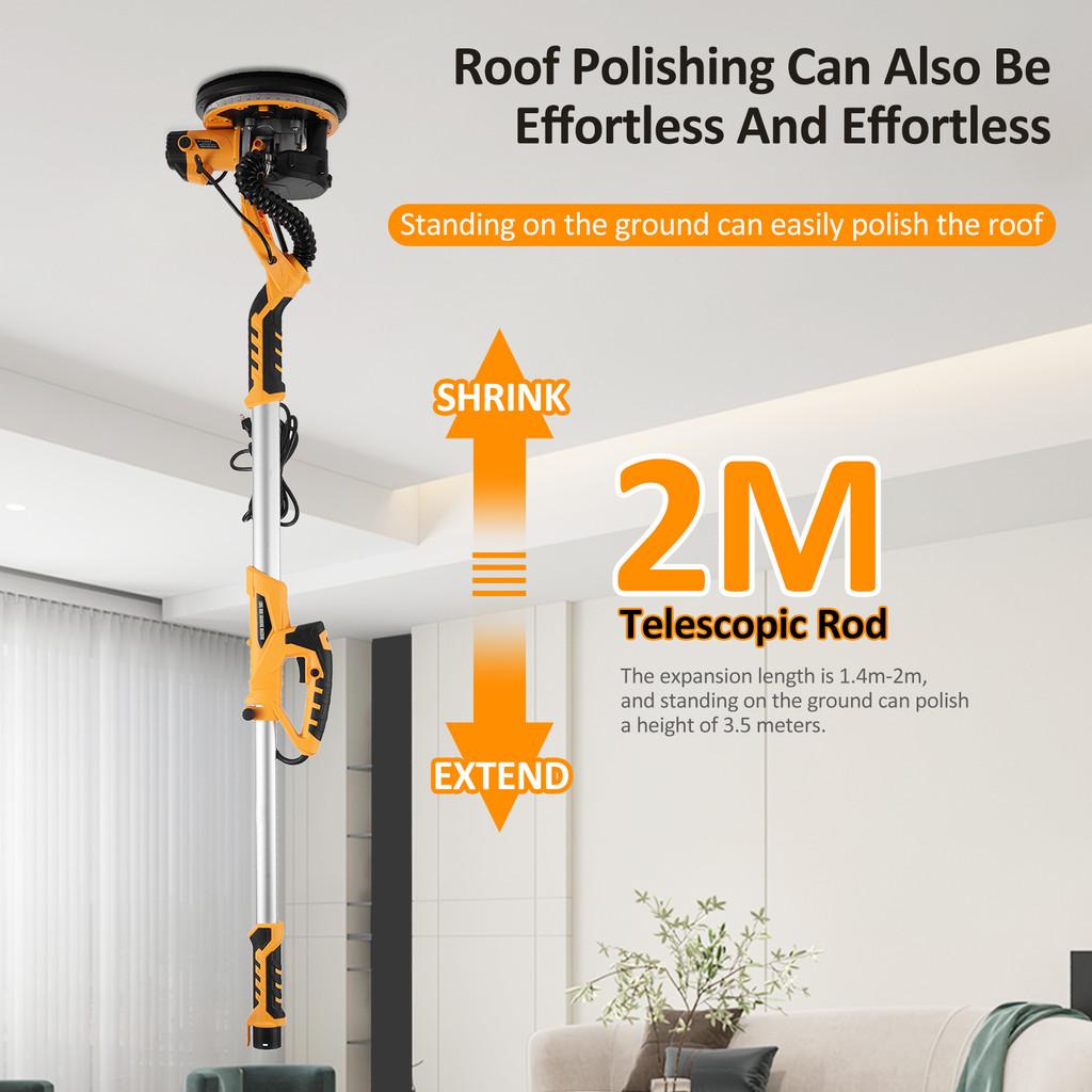 1800RPM Automatic Dust Absorption Electric Giraffe Drywall Sander High Efficiency Dustless Putty Wall Sanding Machine