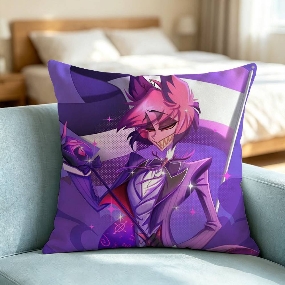Vaggie Charlie Hazbin Hotel Square Double-Sided printed Pillow Case Bedroom Bedside Pillow Sofa Cushion Cover Gift
