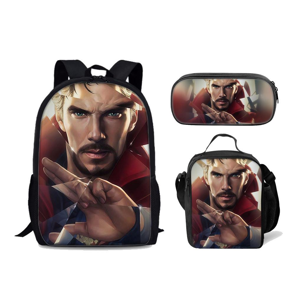 Doctor Strange 2 Multiverse Backpack Lunch Bag Pencil Case Student School Set For Teens