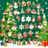 Assorted 50piece Christmas Drip-style Santa Claus And Decorations Sock Tree Ornament Snowman Creative Cartoon Pendant Reind U1A4