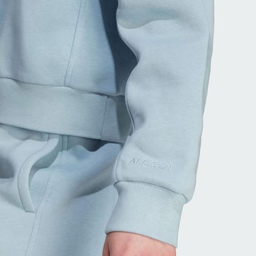 Adidas Solid Color Logo Sports Crewneck Sweatshirt for Women, Light Blue