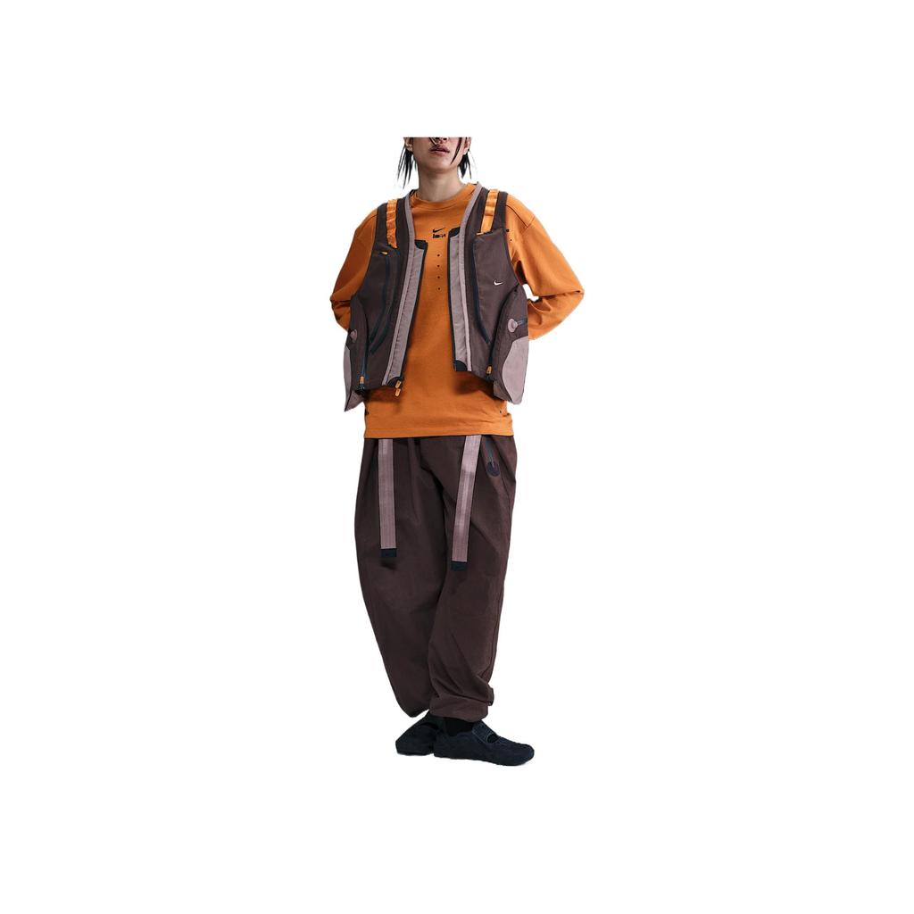 Nike ISPA SS25 Camiseta Cómoda Moderna Suave Respetuosa con la Piel de Manga Larga Unisex Tops Naranja HJ9087-813