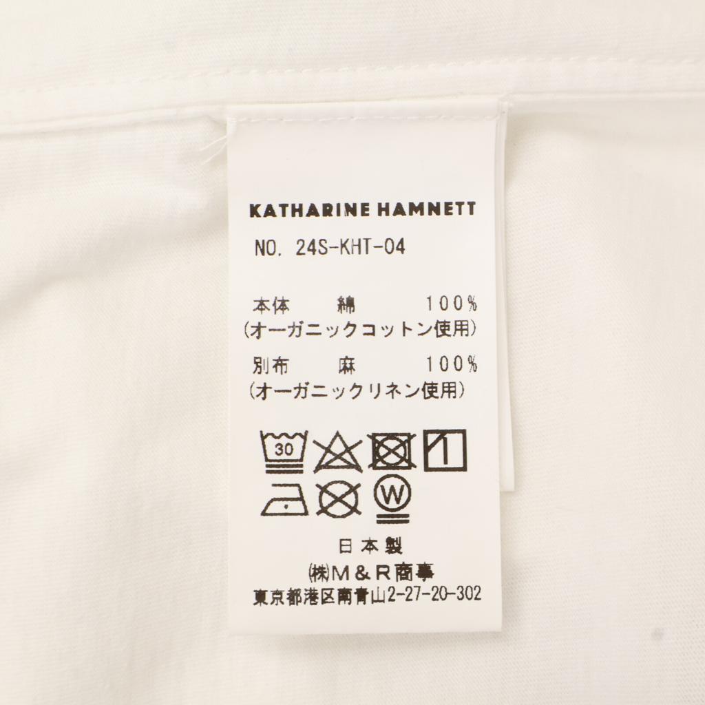 KATHARINE HAMNETT [Excellent Condition/24Stainless Steel] 24S-KHT-04 INSIDE OUT SLOGAN TEE Short Sleeve T-Shirt/ Tops XL whiteUsed