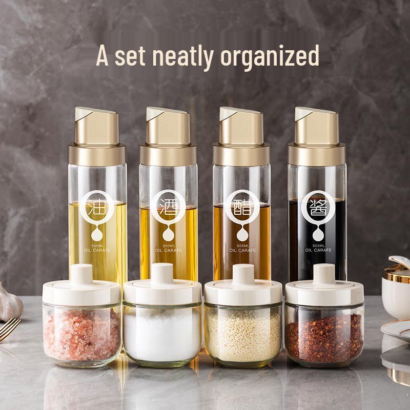 Xinxin Automatic Glass Oil Bottle: Non-Drip Gravity-Sensing Dispenser for Oil, Soy Sauce, Vinegar, and Seasonings