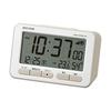 RHYTHM Alarm Clock Radio Clock Electronic Sound Alarm (Snooze Included) Thermometer Hygrometer Calendar Beige 7.8 X 12 X 5.4cm Fit Wave D234