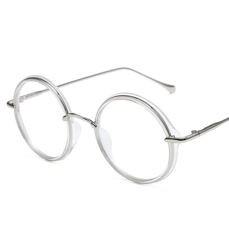 

Круглая оправа для очков с защитой от синего света, для прямых эфиров, в стиле ретро, студенческая, плоские очки, мужские и женские, готовые очки для близорукости