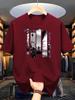 Fashionable Unisexs Summer Retro City Landscape Print Soft And Breathable Round Neck Tshirt Machine Washable Outdoor Casual Top