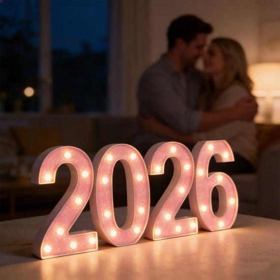 Light Up Numbers 2026 Large LED Marquee Numbers Battery Operated Letter Sign for New Year Graduation Party Wedding Table Decor