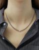 Hyeres Lor Essence Silver (W) Lab-Worn Diamond Curved Chain Necklace 0.3Ct Hl4N52435W9450