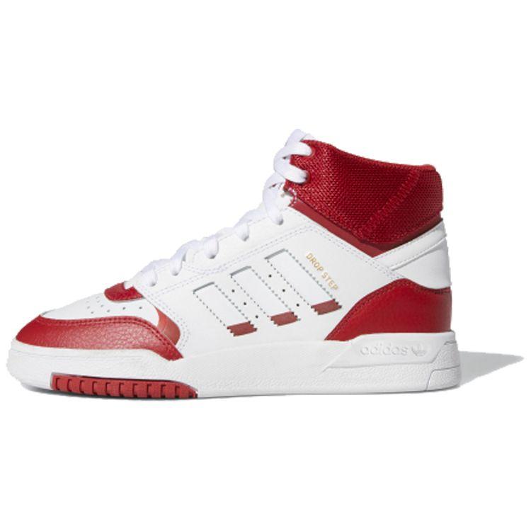 Adidas Originals Drop Step 2.0 J High Top Kids Skate Shoes Kids Sneakers White Red EE8759
