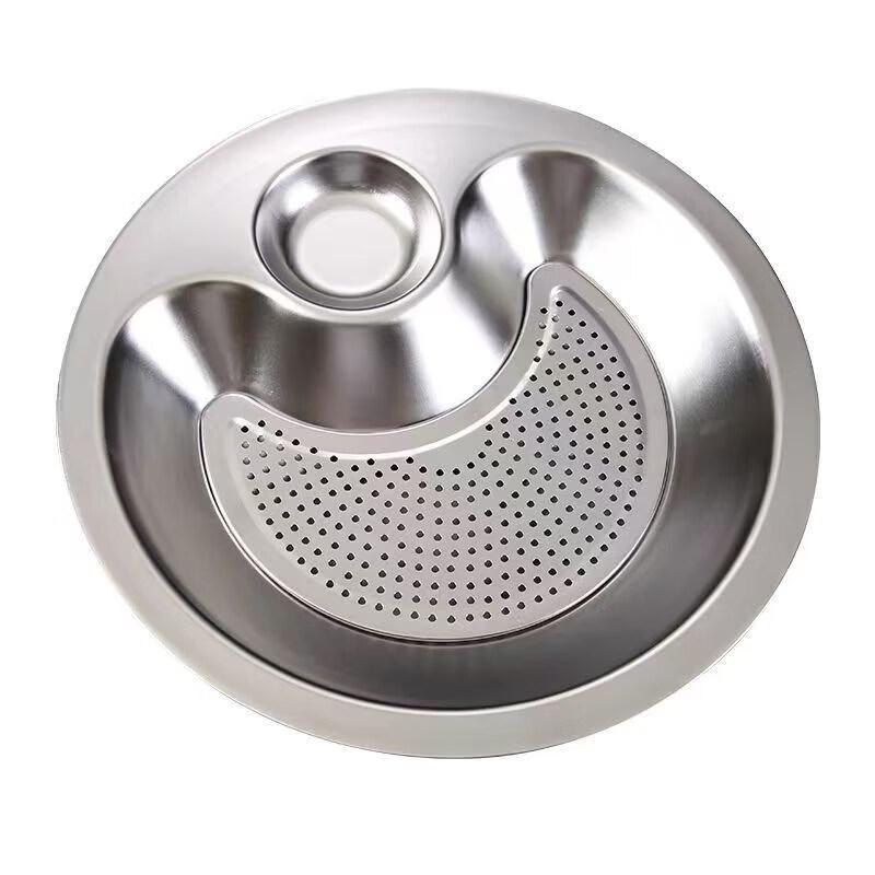 Stainless Steel Dumpling Plate with Draining Rack & Vinegar Dish